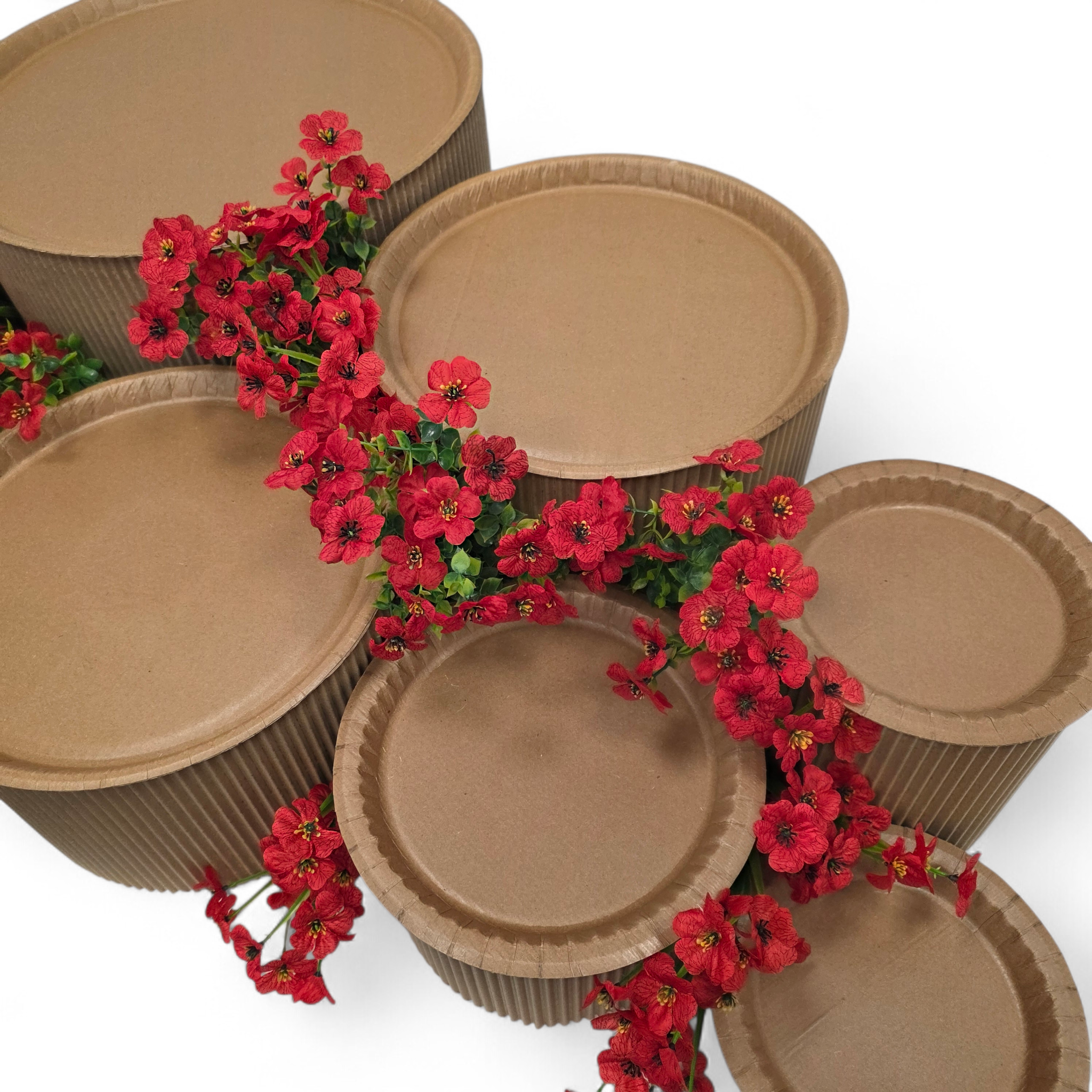 DIY grazing table kit with red violet flower decorations
