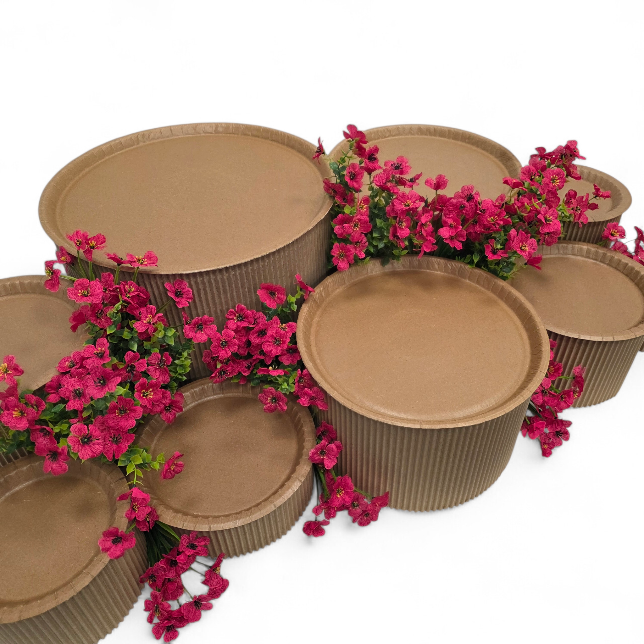 Grazing table kit with cerise violet flower decorations