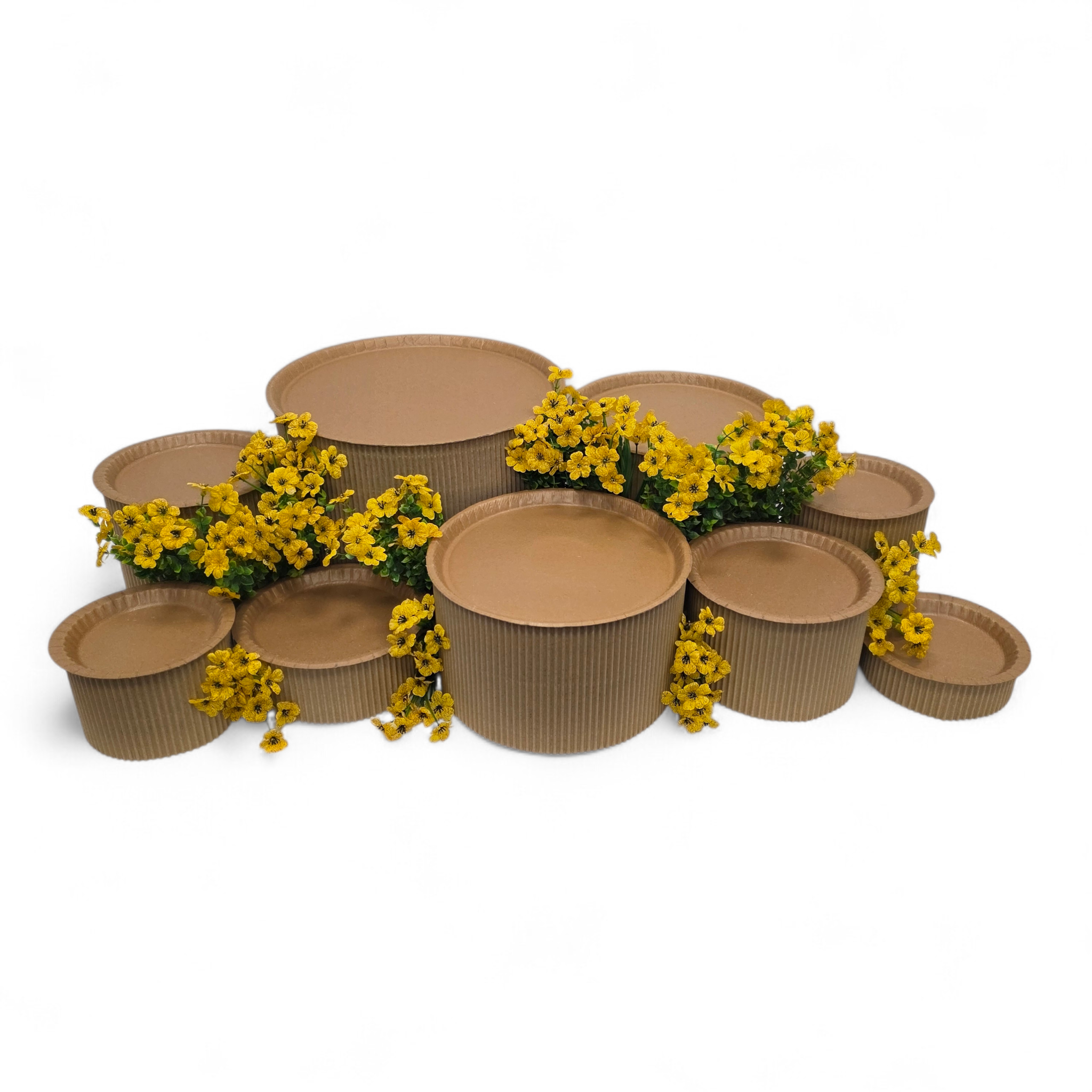Grazing table kit with bright yellow flower decorations