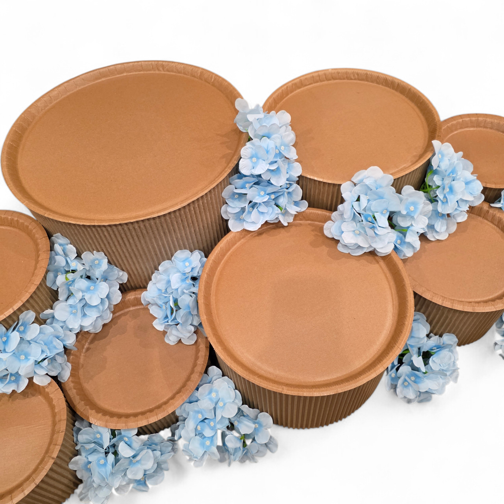 Grazing Table Kit with blue hydrangea flowers