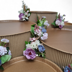 DIY Grazing Table Kit with blue and purple floral decorations