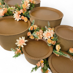 Disposable Grazing Table Kit with blush pink flower decorations