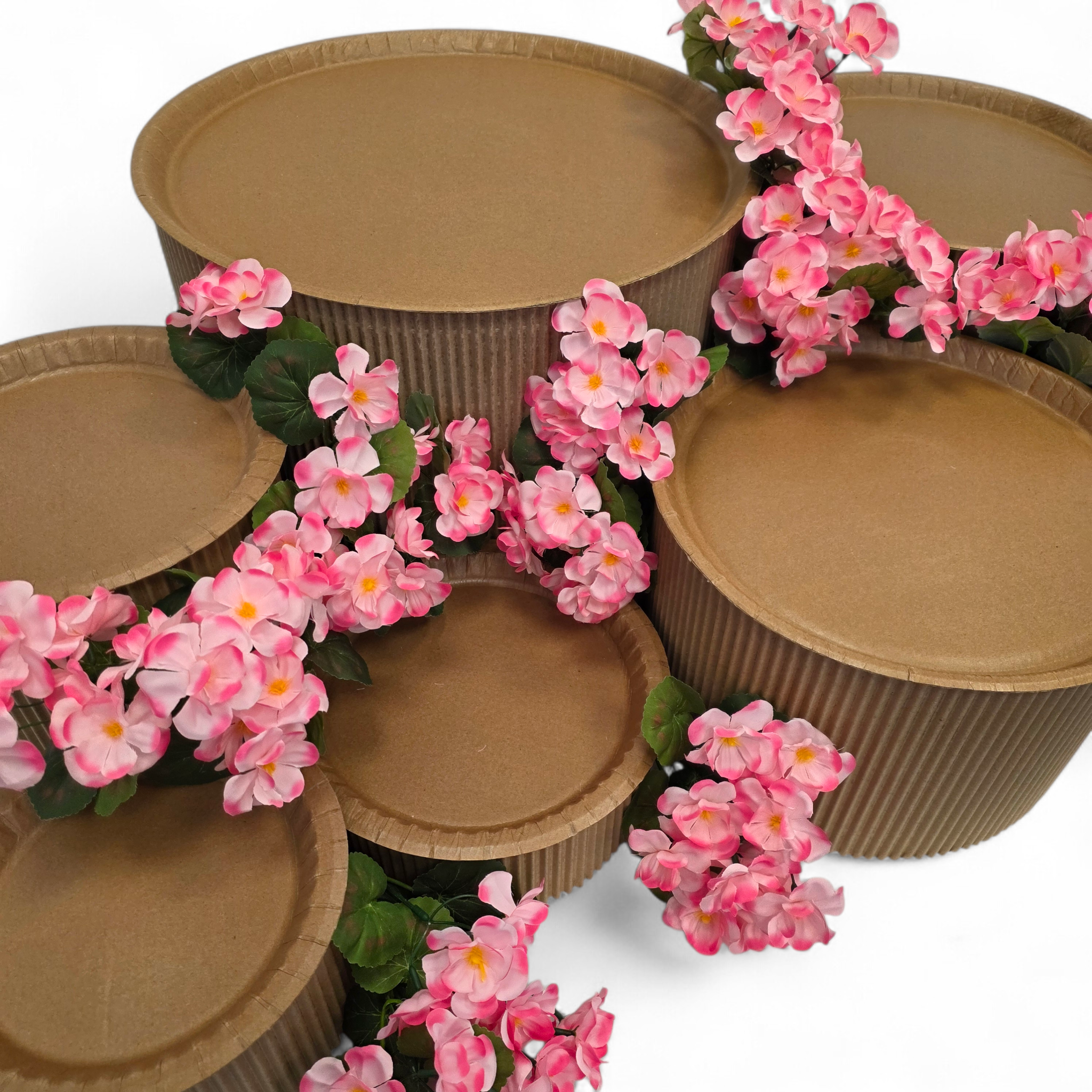 Grazing table kit with bright pink geranium flower decorations
