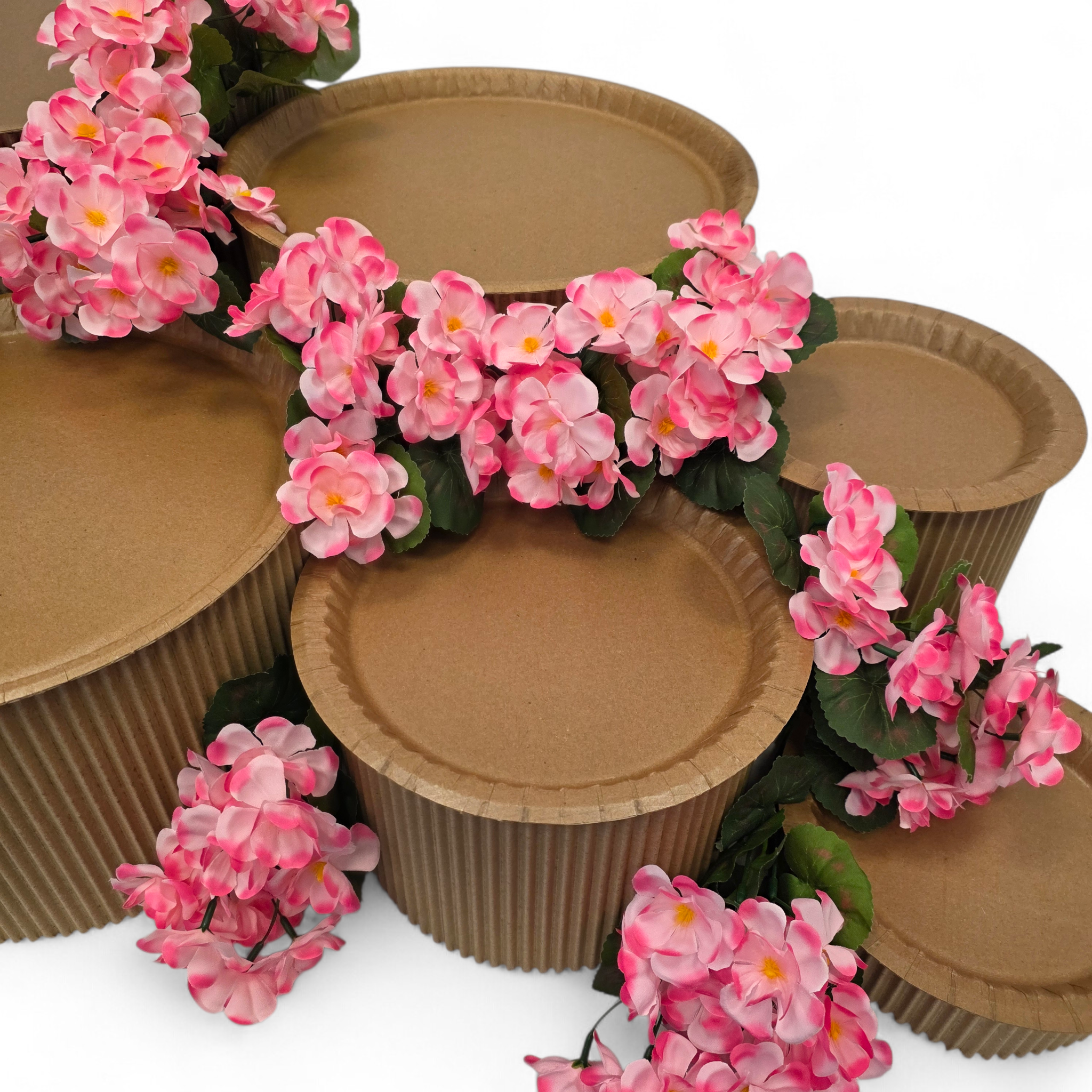 Grazing table kit with pink geranium flower decorations