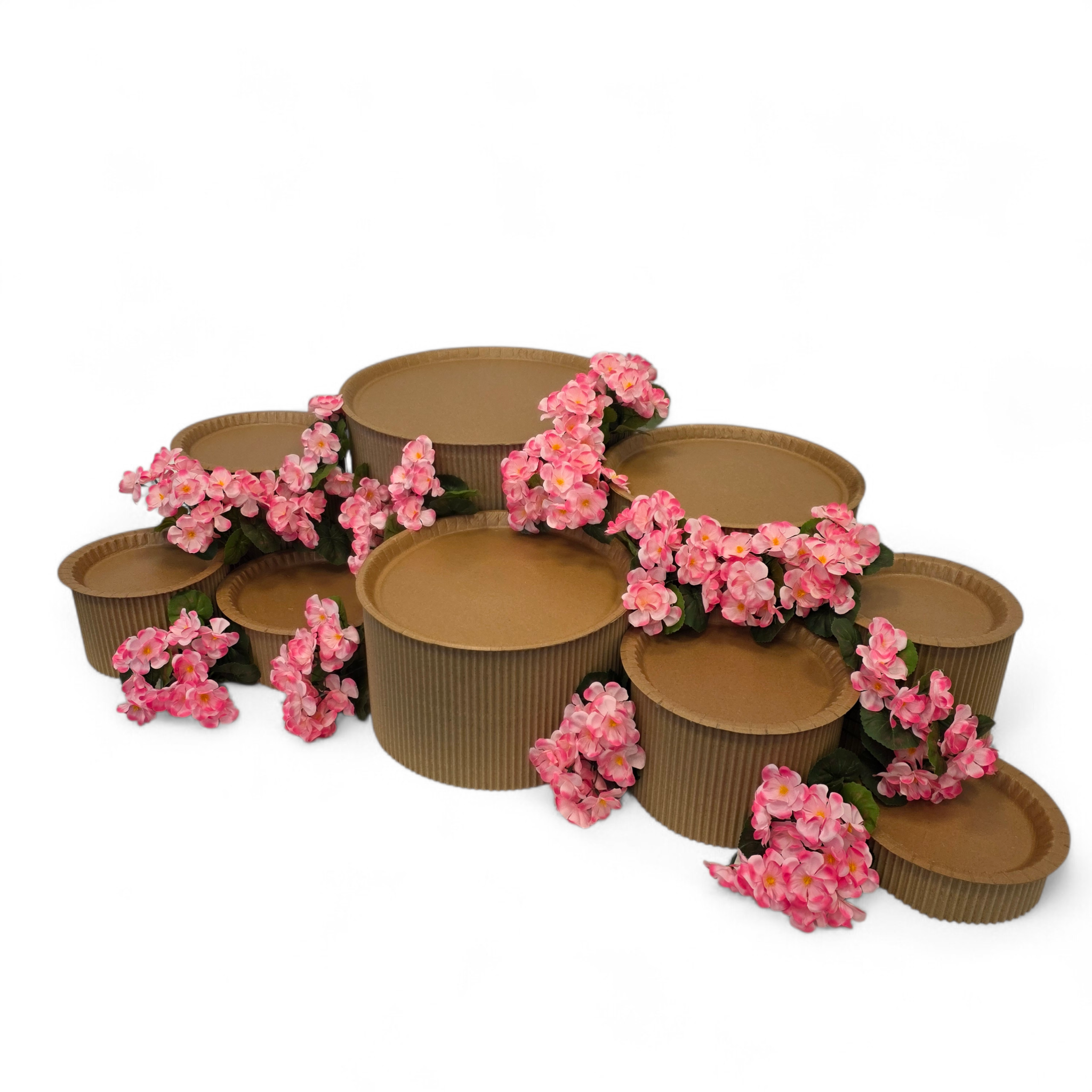 Grazing table kit with bright pink geranium decorations