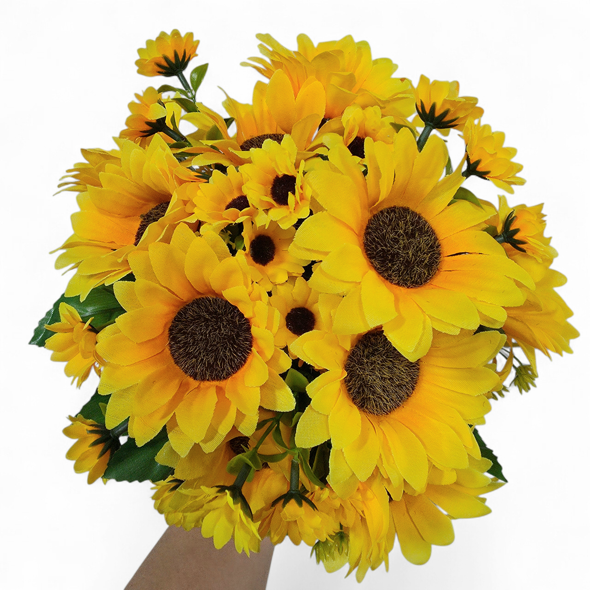 a bouquet of bright yellow sunflowers