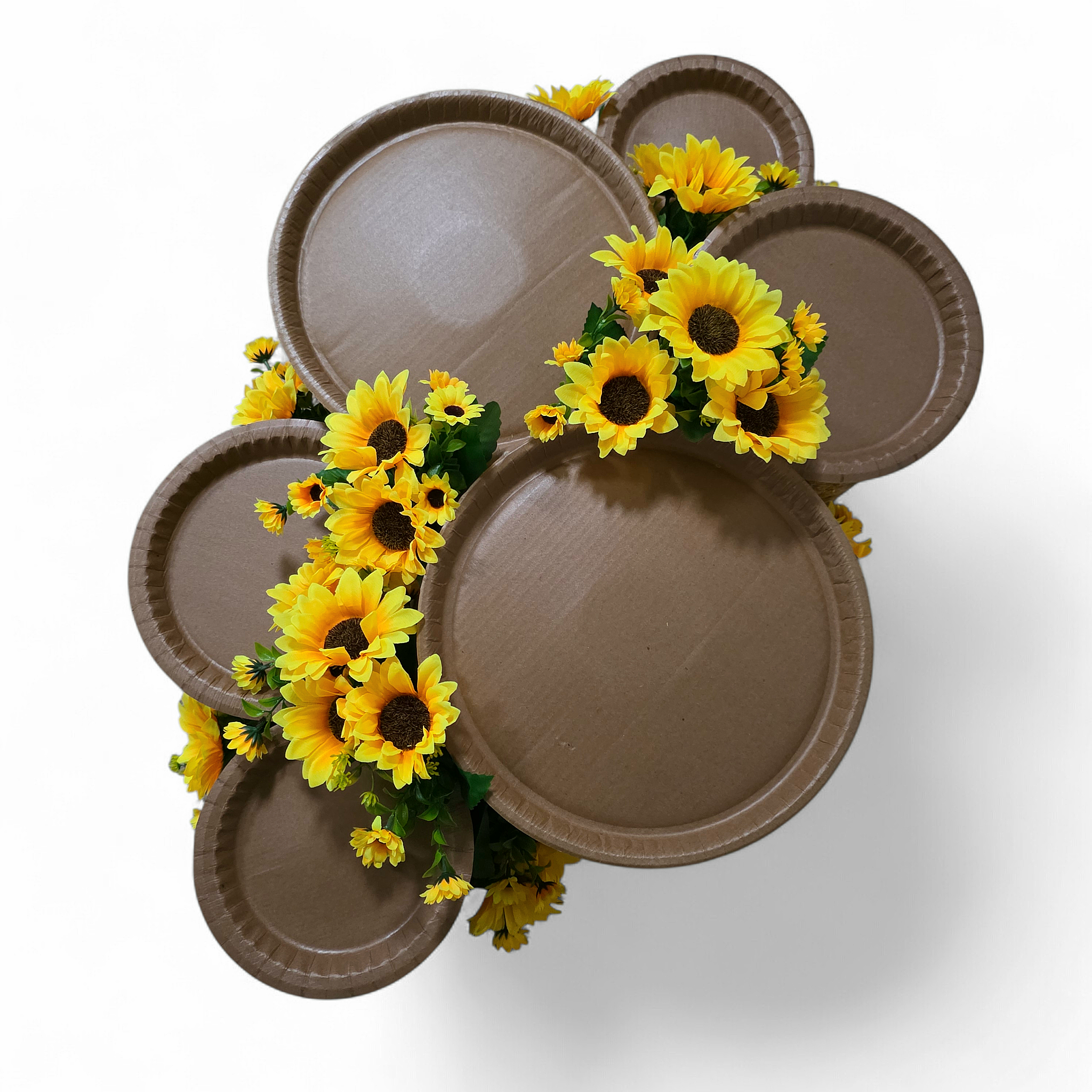 a small grazing table kit setup with yellow sunflowers