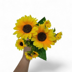 small bouquet of yellow sunflowers