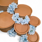 Grazing table kit with baby blue hydrangea flower decorations