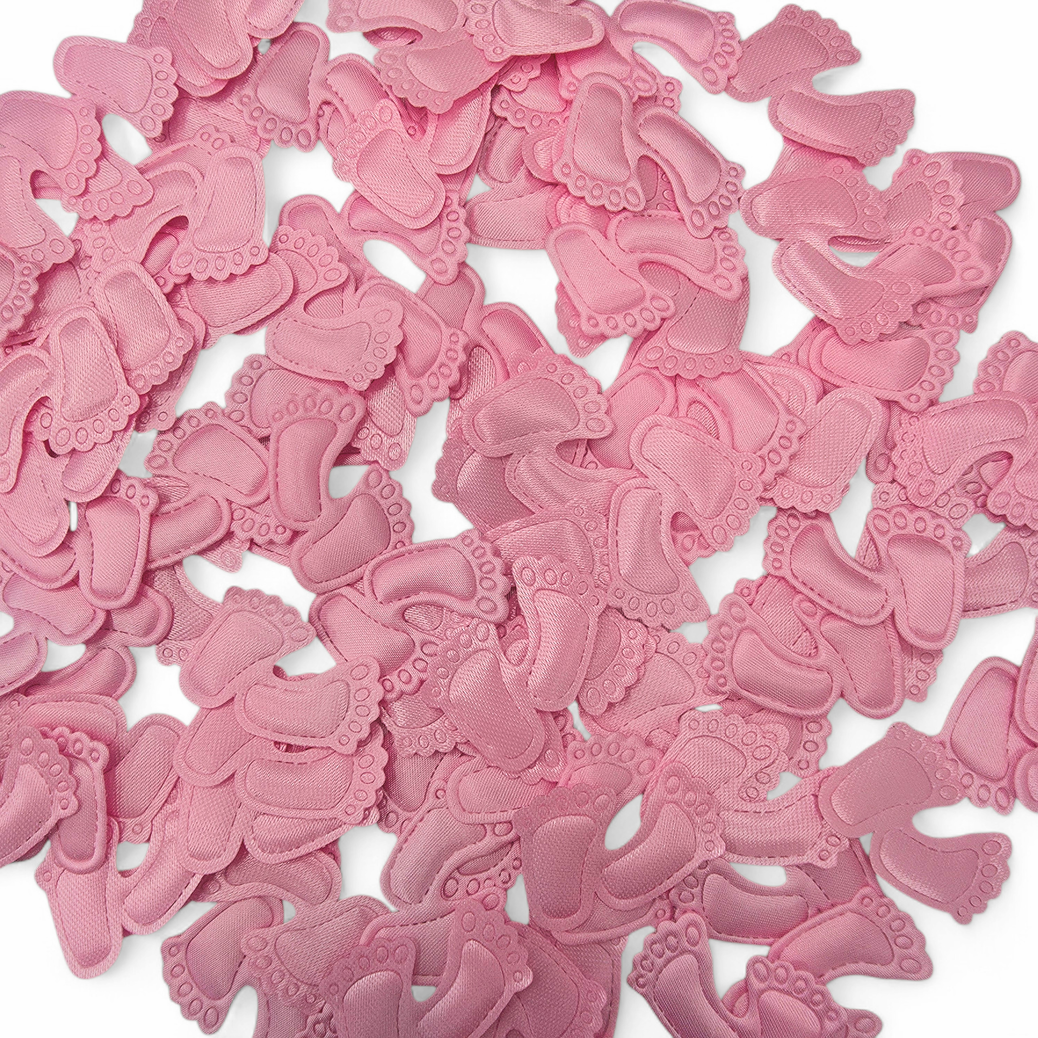 Pink baby footprint confetti