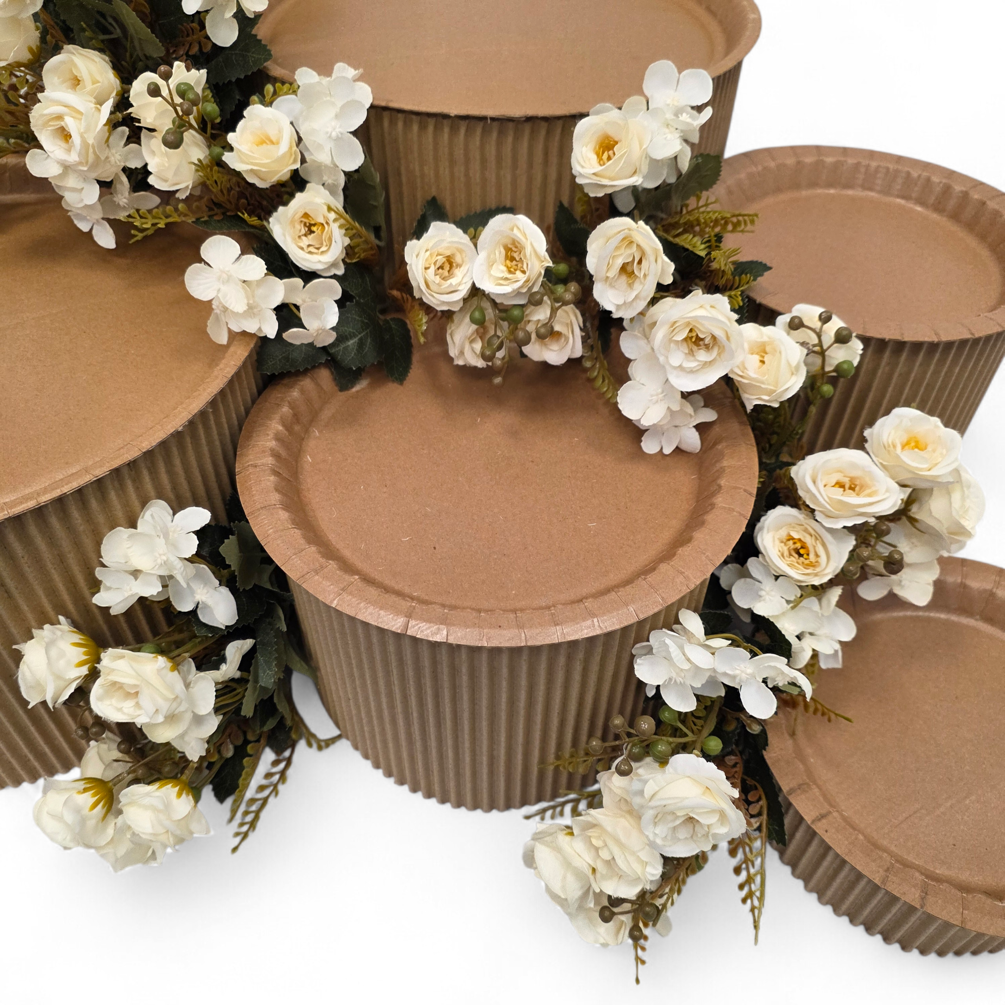 Grazing table kit with ivory white peony decorations detailed