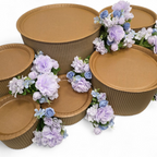 Grazing table kit with purple flower decorations