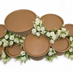 Grazing table kit top view with white roses decorations