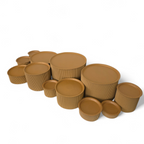 DIY grazing table kit large with disposable natural kraft platters plinths front right view - grazekits