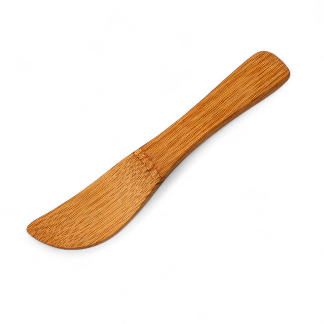 Mini wooden cheese knife on a white background