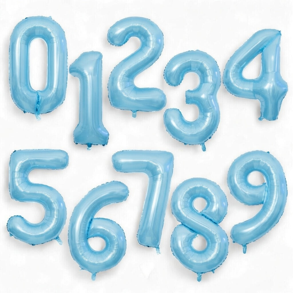 Blue number balloons