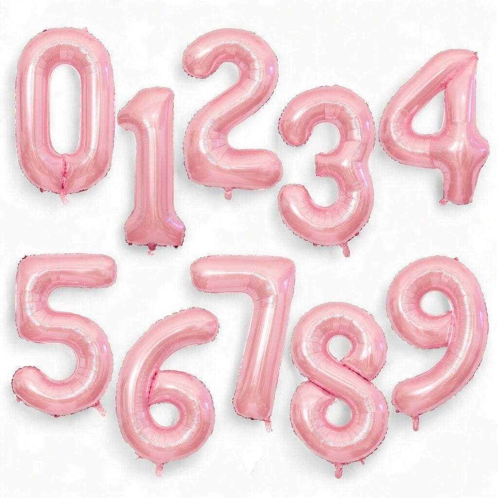 Pink number balloons