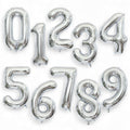 Silver big number balloons