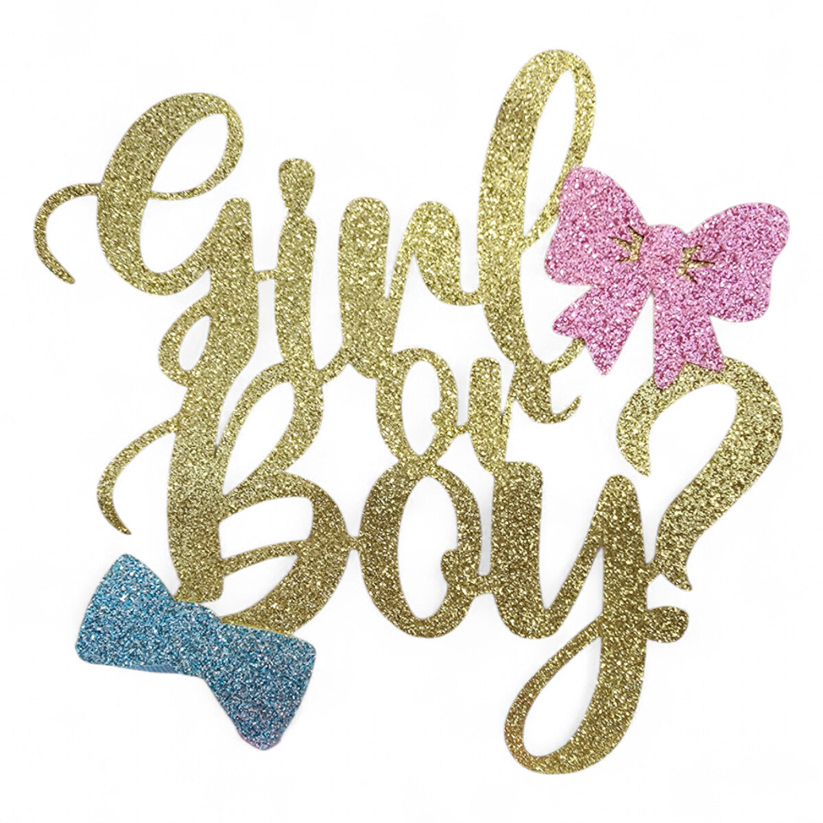 DIY grazing table kit baby shower gender reveal "girl or boy?" sign front view - grazekits
