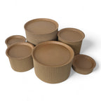 DIY grazing table kit with disposable natural kraft platters plinths front right view - grazekits