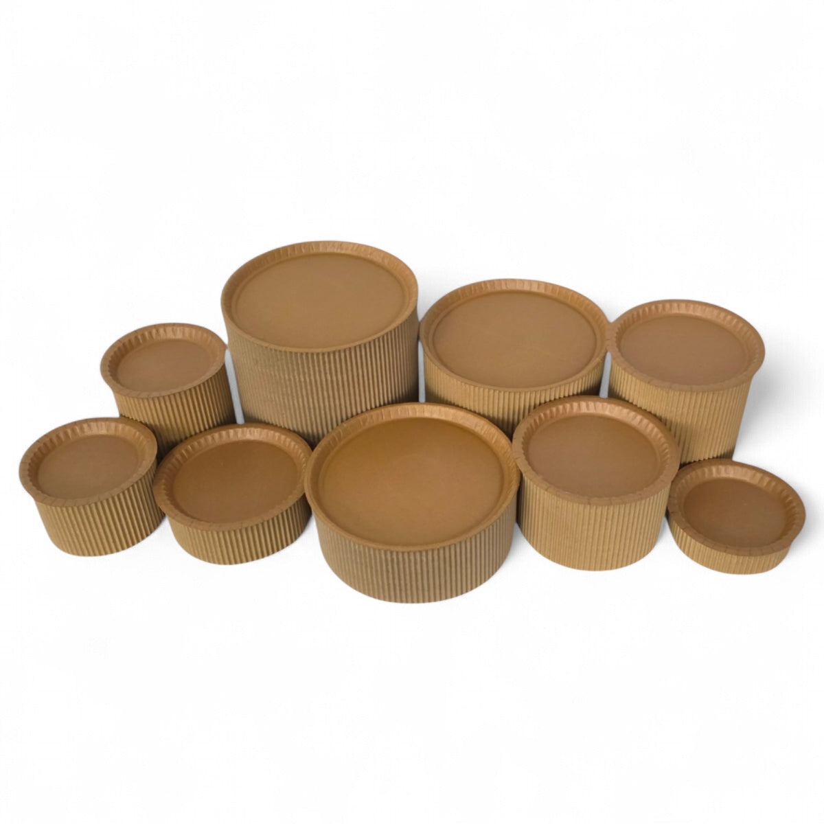 DIY grazing table kit with disposable natural kraft platters plinths main view - grazekits